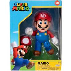 Super mario figurer mario Leker JAKKS Pacific Super Mario with Super Mushroom 10cm