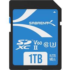 Memory Cards Sabrent Rocket V60 1TB SD UHS-II Memory Card R270MB/s W170MB/s (SD-TL60-1TB)