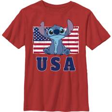 Fifth Sun Boy's Lilo & Stitch Distressed Red, White & Blue T-shirt - Red