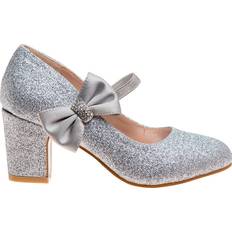 Badgley Mischka Little Kids Girls Block Heel Glittery Dress Shoes
