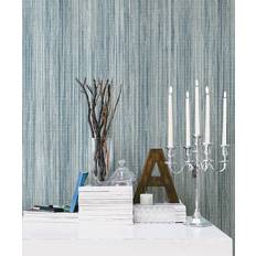 Vinyl Wall Coverings Wallpaper Advantage Peel & Stick Wallpaper Blue Teal Stripe Textured Audrey Wallpaper