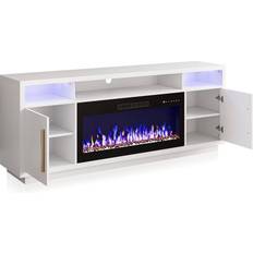 Belleze Fireplace TV Bench 70x27.2"