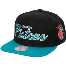 Mitchell & Ness Men's Black Detroit Pistons Hardwood Classics MVP Team Script 2.0 Snapback Hat