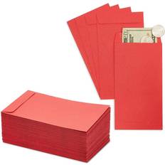 Coins 100 Pack Red Money Envelopes for Cash Coins Saving Budgeting Small 3.5x6.5in