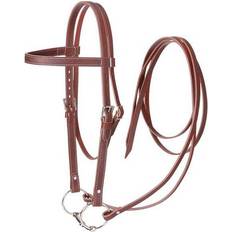 Tough-1 Bridles & Accessories Tough-1 Western Leather Browband Draft Bridle