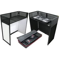 Lighting & Studio Equipment ProX Vista Dj Booth Facade Table Station With White/Black Scrim Kit And Padded Travel Bag