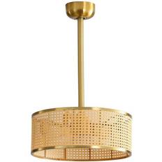 WINGBO 17.7 4-Lights, 6-Speeds Reversible Gold Caged Fan Control