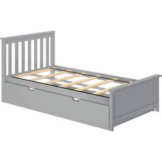 Extendable Beds Max & Lily Kid's Twin Size Bed with Trundle 42.5x81.5"