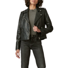Leather Jackets - Women Lucky Brand Classic Leather Moto Jacket - Washed Black