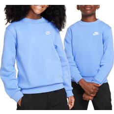 S Sweatshirts Children's Clothing Nike Big Kid's Sportswear Club Fleece Sweatshirt - Polar/White ( FD3006-450)