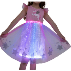 Schmetterlingsärmel Kleider Patpat Unicorn Dress With Light Up Skirt - Multicolor