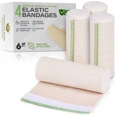 Surgical Tape Premium Elastic Bandage Wrap 6" Wide, 4 USA Grown Loop