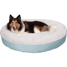 FurHaven Pets FurHaven 45" Round XL Donut Dog Bed Diamond Print Calming