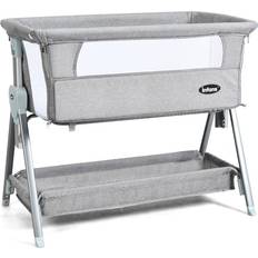 Costway Adjustable Baby Bedside Crib with Large Storage 32x22"