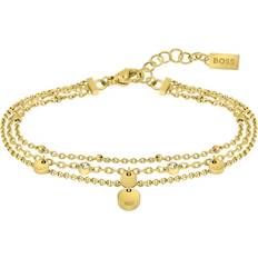 Hugo Boss Armbänder HUGO BOSS Iris Layered Chain Bracelet - Gold/Transparent