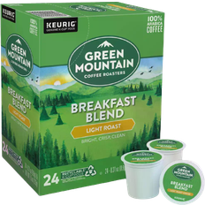 Caffeine Food & Drinks Green Mountain Coffee Breakfast Blend Light Roast K-Cup Pods 0.3oz 24