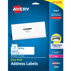 Avery Easy Peel Address Labels Sure Feed Technology Permanent Adhesive 1-1/3" x 4" 350pcs