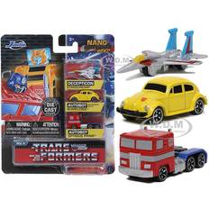 Transformers Action Figures Jada Transformers Nano Hollywood Rides Vehicle Wave 2 3-Pack
