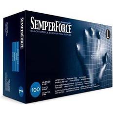 SemperForce Black Textured Nitrile Gloves, Box of Extra