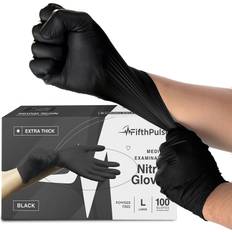 FifthPulse Thicker Nitrile Exam Latex Free & Powder Free Gloves, XS, Black, Gloves/Box FMN1004 Quill Black