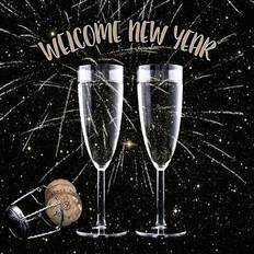 Neujahr Partyprodukte Papstar Motiv-Servietten "Welcome New Year"
