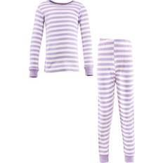Purple Nightwear Children's Clothing Hudson Baby Toddler Girl Cotton Pajama Set Lilac Stripe Toddler
