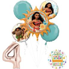Anagram Moana 4th Birthday party Supplies and Princess Balloon Bouquet Decorations