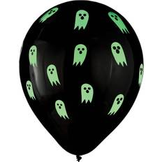 Foil Balloons Amscan Ghost Halloween Balloon, Black/Green, 15/Pack, 2 Packs/Carton 111480 Black