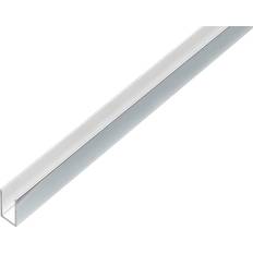alfer® U-Profil Kunststoff, Weiß 2 m, 10 × 18 × 1 mm, 2 m, 10 × 18 × 1 mm