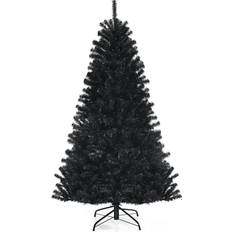 6ft pre lit christmas tree Costway 6ft Pre-lit PVC Halloween Black Christmas Tree