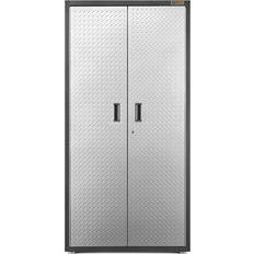 Garden Storage Units Gladiator 72 Ready-to-Assemble Steel Freestanding Large GearBox Garage Cabinet, Silver (Building Area )