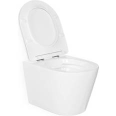 Blå Toaletter Blue Label Rimfree hængeskål inklusiv toiletsæde med Soft Close & Quick Release funktion boltafstand 180 mm dybde 490 mm