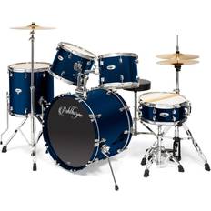Ashthorpe 5-Piece Full-Size Adult Drum Set with Remo Drumheads & Premium Brass Cymbals Blue