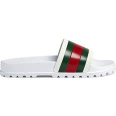 Gucci Slides Gucci Web Slide Sandal, White, Rubber