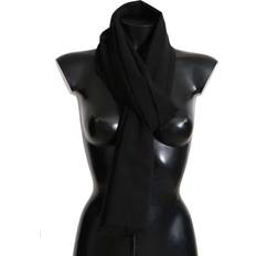 Dolce & Gabbana solid black wool blend shawl wrap x scarf