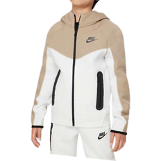 Treningsklær Hettegensere Nike Older Kid's Sportswear Tech Fleece Full-Zip Hoodie - Summit White/Khaki/Black/Black (FD3285-121)