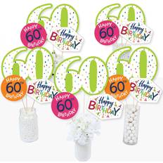 Big Dot of Happiness 60th Birthday-Cheerful Happy Birthday-Centerpiece Sticks-Table Toppers-Set 15 Assorted Pre Pack Assorted Pre Pack