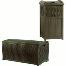 Brown Wheelie Bin Storage Suncast Trash Hideaway Outdoor Garbage & Deck Box (Building Area )
