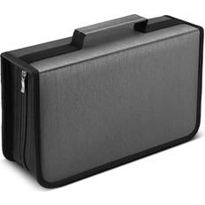 Cd dvd case holder organizer, 120 capacity, portable cd carrying case silver