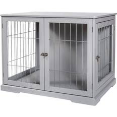 Trixie Dogs Pets Trixie Style Dog Crate, Indoor Kennel, Pet Home, End Nightstand with Gray, Medium