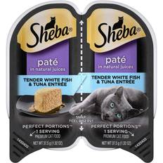 Sheba cat food Pets Sheba Perfect Portions In Natural Juices Premium Cat Food Tender Fish & Tuna