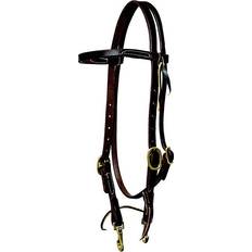 Mustang Grooming & Care Mustang Oil Harness Leather Browband Double Buckle Brown Adjustable