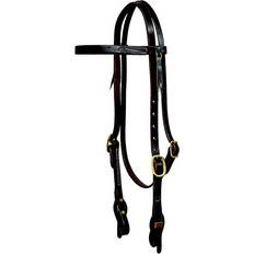 Mustang Grooming & Care Mustang Oil Harness Leather Browband Dbl Quick End Brown Adjustable