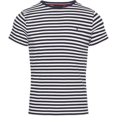 Blau - Herren T-Shirts Tommy Hilfiger Flag Embroidery Extra Slim Fit T-shirt - Desert Sky/White