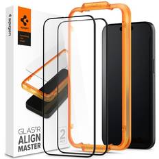 Spigen Bildschirmschutz Spigen Glass tR AlignMaster 2 Pack FC Black iPhone 15 Pro