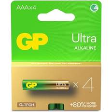 AAA (LR03) - Batterier - Engangsbatterier Batterier & Ladere GP Batteries Ultra Alkaline Size AAA, LR03, 1.5V, 4-pack