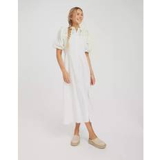 Selected Violette 2/4 Ankle Broderi Dress Bright White