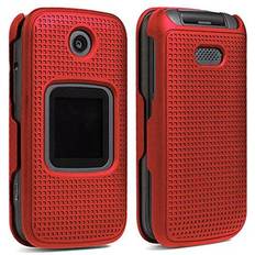 Alcatel Smartflip Case, Go Flip 3 Case, Nakedcellphone [Teal Mint Cyan] Cover [Grid Texture] for Alcatel Go Flip 3, Alcatel Smartflip Phone (2019)