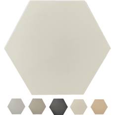 White Tiles AVANT DECOR Bex Hexagon Linen 2.3mm Stone Peel Stick Backsplash Tile 6.5 sq.ft./30-Pack