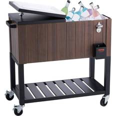 Vevor Cooler Boxes Vevor 80qt patio cooler cart outdoor rolling ice chest party cooler w/ shelf